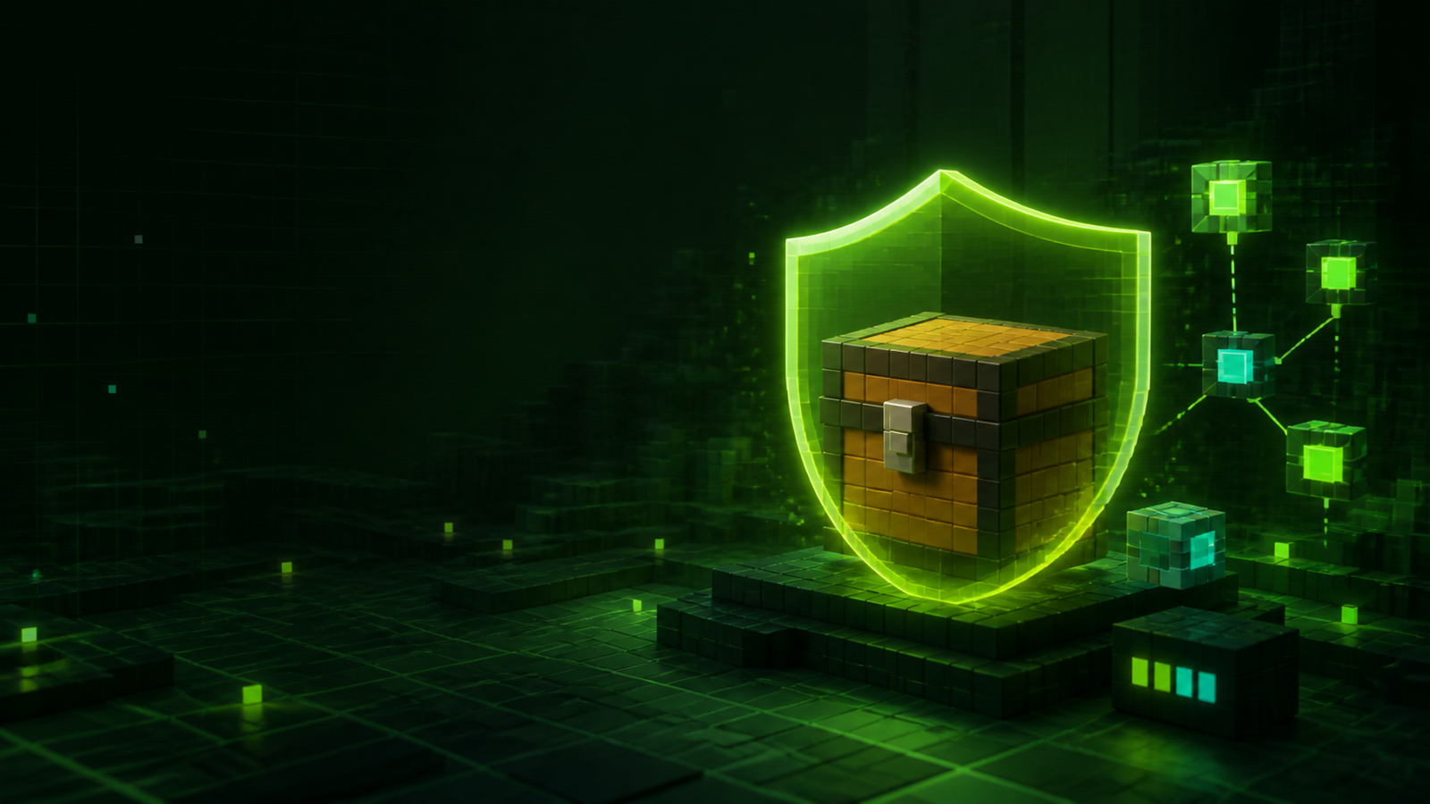 A protected inventory chest with a small GameRules control panel.