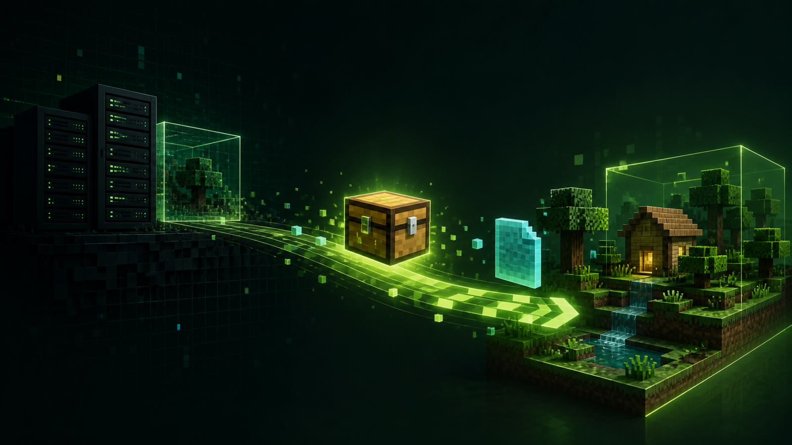 A data transfer path moving inventory from a server world into a singleplayer save.